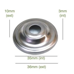 Tapa para portaglobos de hierro bruto Ø35 mm x 3 mm