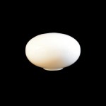 Globo de cristal mate blanco achatado sin cuello | Fábrica Tu Lámpara