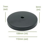 Cubierta metálica negra 108 mm diámetro x 5 mm