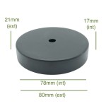 Tapa metálica negra Ø78 x 17 mm