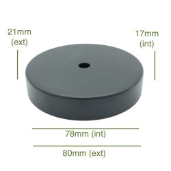Tapa metálica negra Ø78 x 17 mm