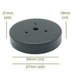Portaglobos negro 84 mm x 18 mm para tornillos