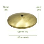 Tapa cóncava de latón para portaglobos 105 mm x 4 mm