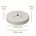 Portaglobos blanco 115 x 19 mm con tornillos