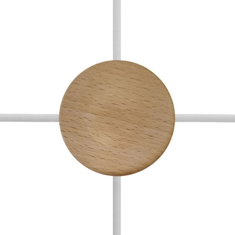 Rosetón de madera 88 mm x 30 mm con 4 salidas laterales