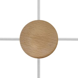 Rosetón de madera 88 mm x 30 mm con 4 salidas laterales