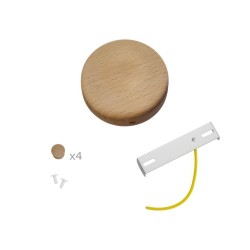 Rosetón de madera 88 mm x 30 mm con 4 salidas laterales