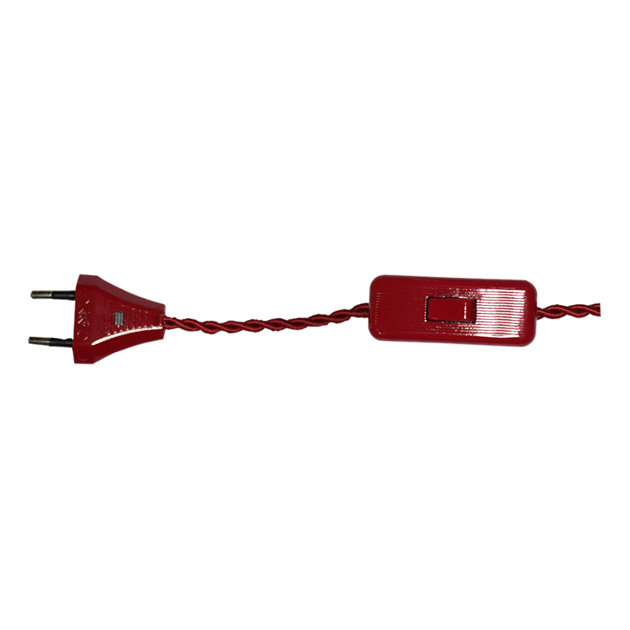 Conexión con interruptor y clavija roja 200cm
