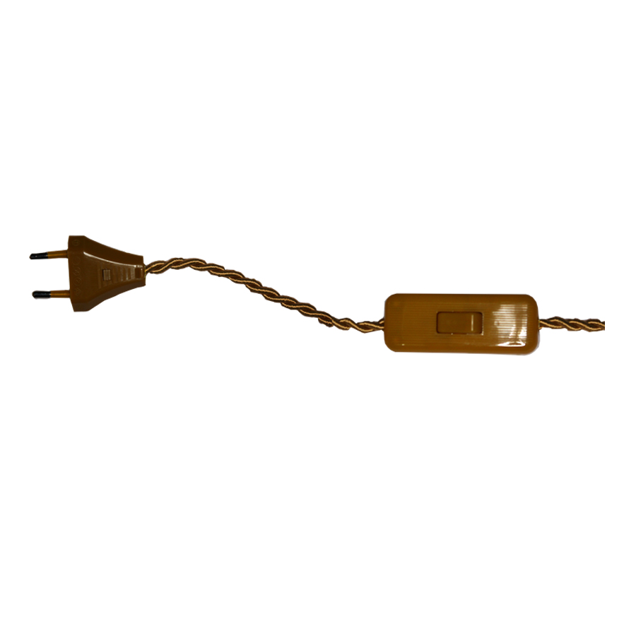 Conexión con interruptor y clavija dorada 200cm