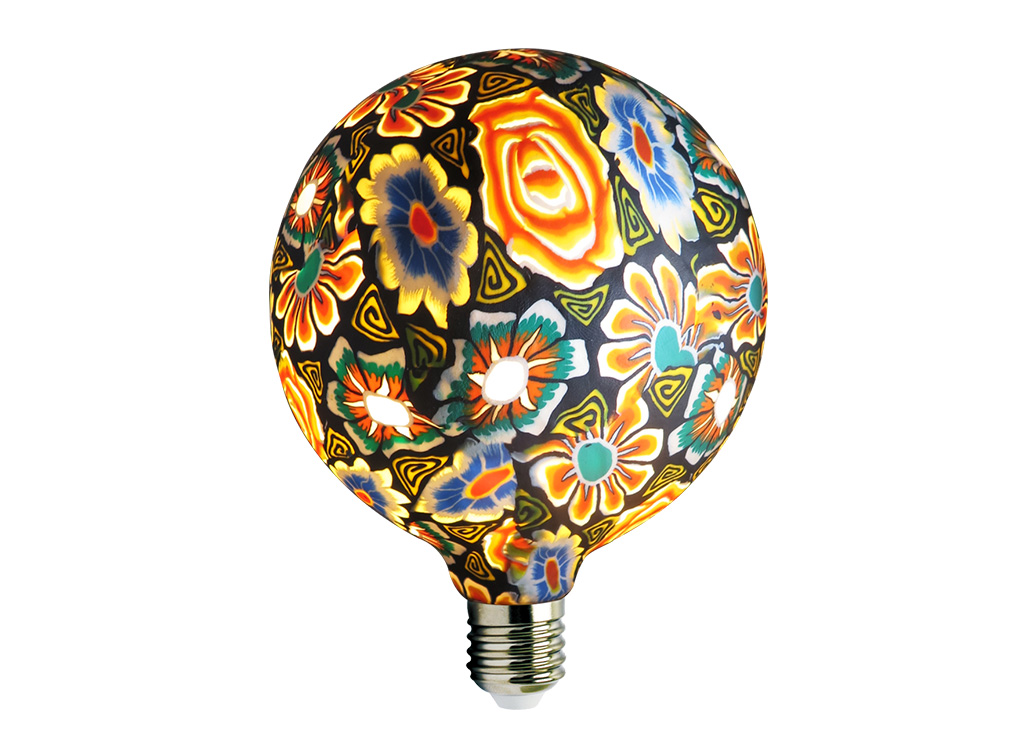Lámpara decorativa E27 fabricada en silicona con motivos hojas
