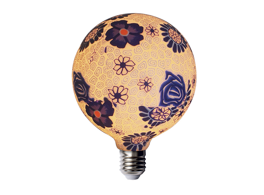 Lámpara decorativa E27 fabricada en silicona con motivos flower