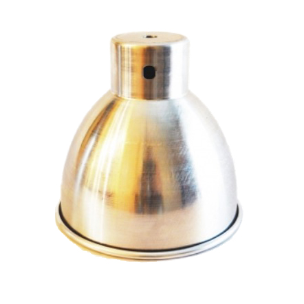 Pantalla campana aluminio 150mm diámetro x 145mm fresada
