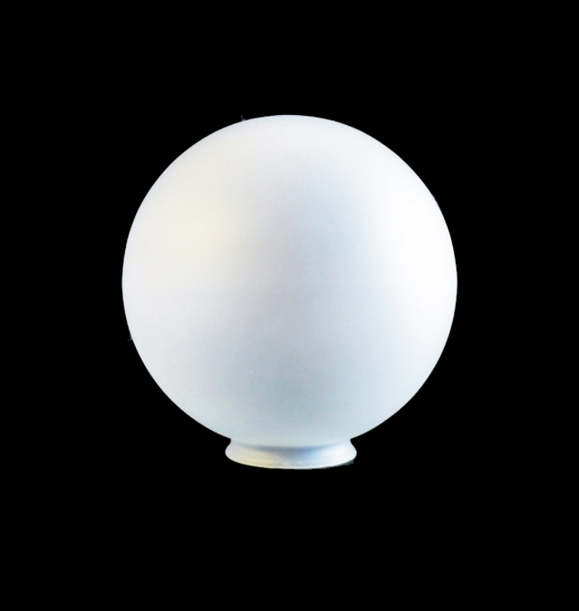 Bola globo e cristal blanco mate con cuello 150mm diámetro