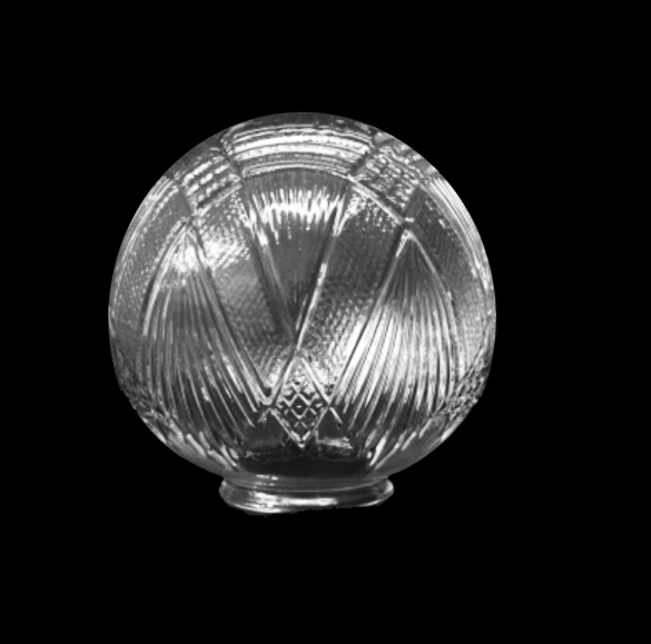 Bola cristal grabado transparente con cuello 200mm diámetro