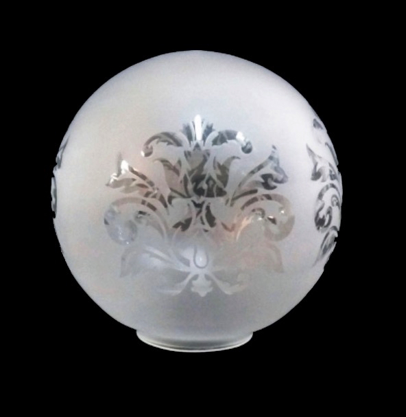 Bola globo de cristal con grabado sin cuello 140mm diámetro