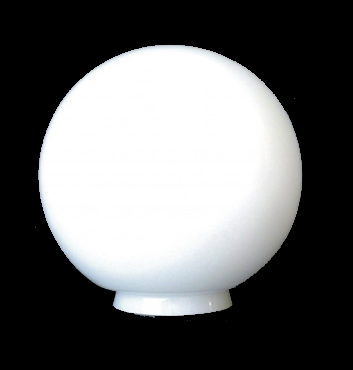 Bola cristal reforzado blanco mate con cuello 160mm diámetro
