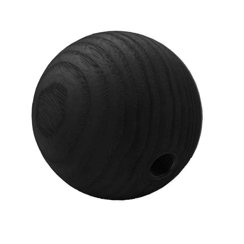 Bola de madera de 60mm con orificio rosca 10/100 negra ref. 283206