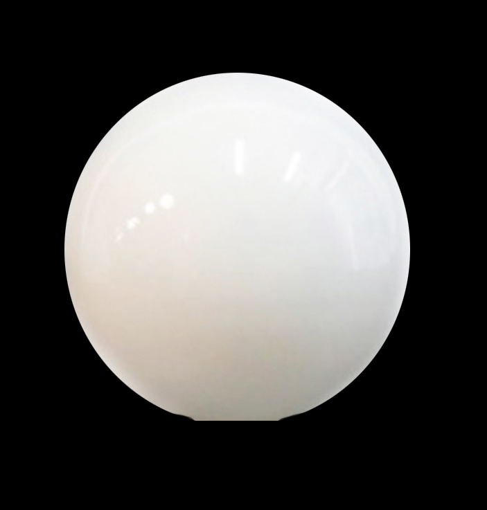 Bola globo de cristal blanco sin cuello 120mm diámetro