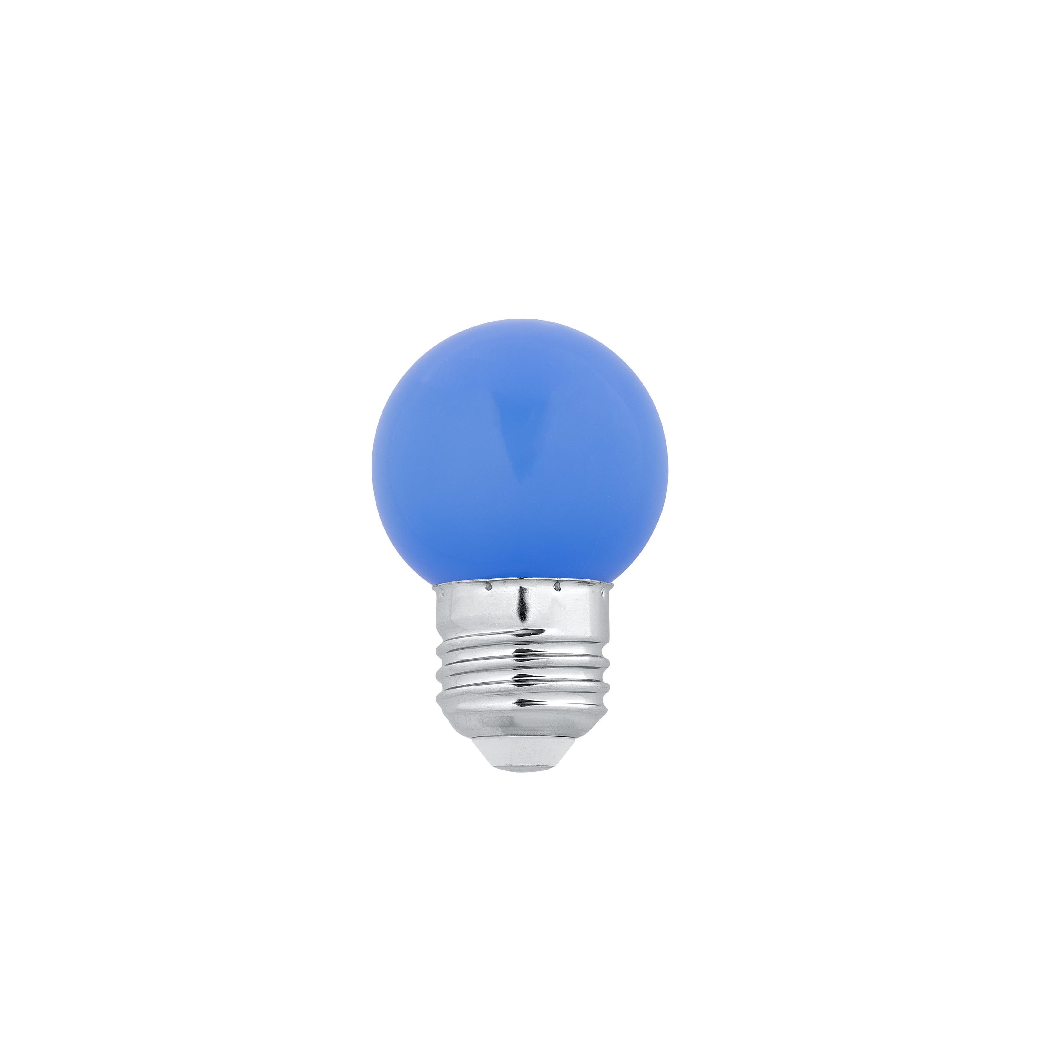 Bombilla LED esférica azul para guirnalda 1,5W rosca E27