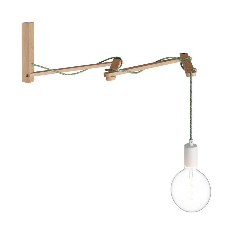 Brazo de madera articulado y extensible para lámparas
