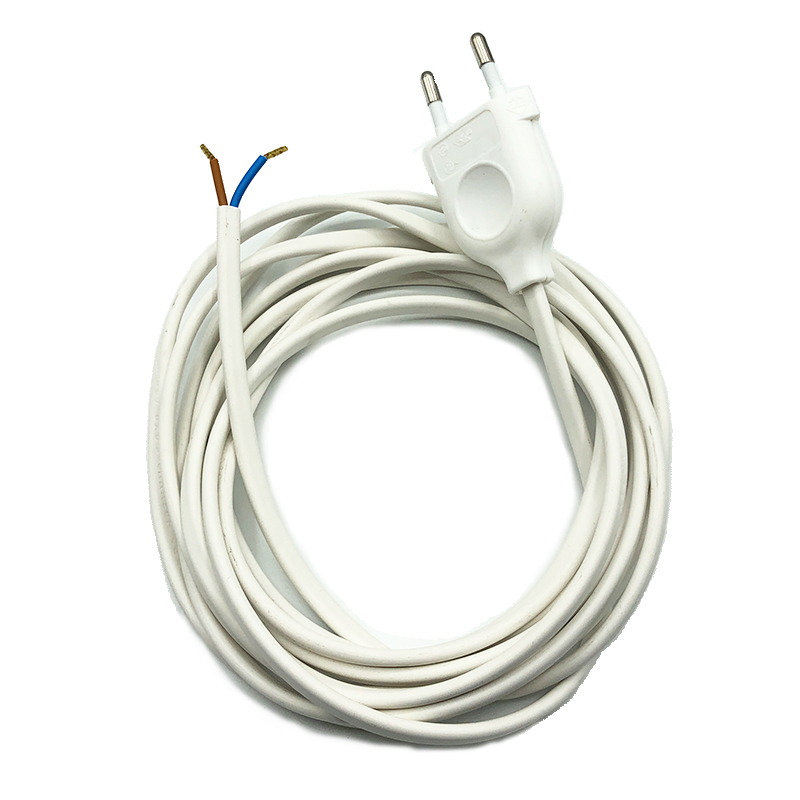 Cable plástico conexión blanco abierto y clavija final 3 mts