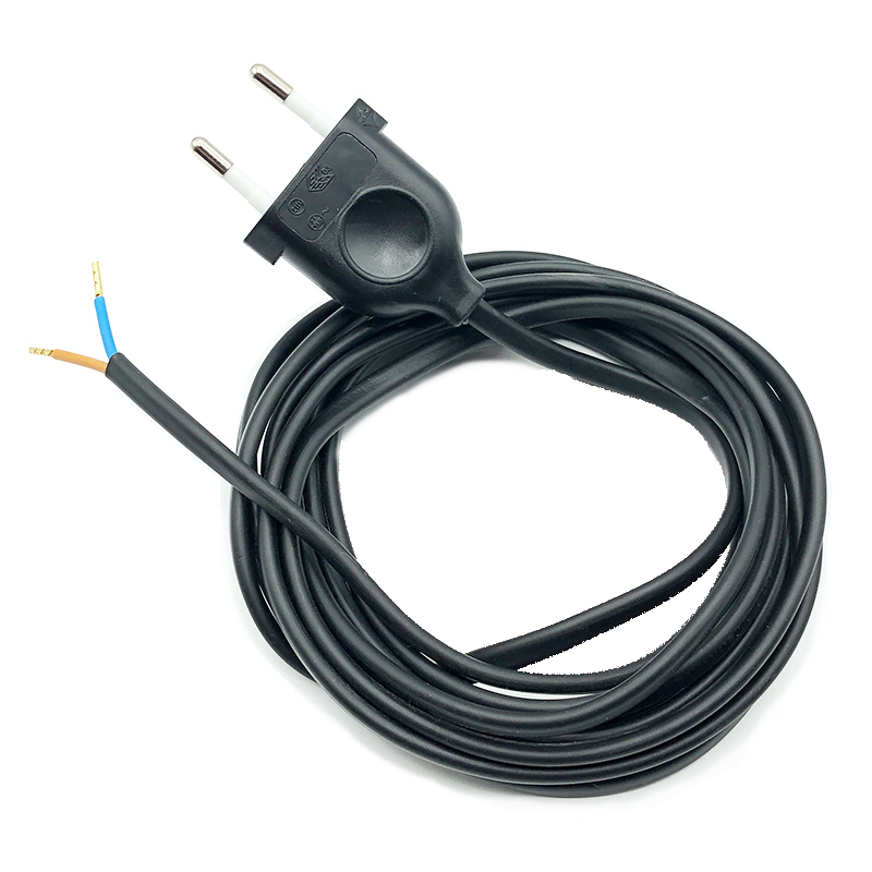 Cable plástico conexión negro abierto y clavija final 3 mts