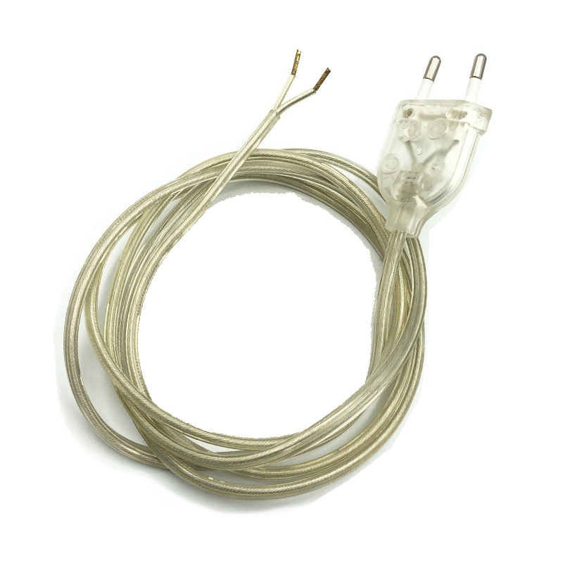 Cable plástico conexión transparente con clavija final 3 mts