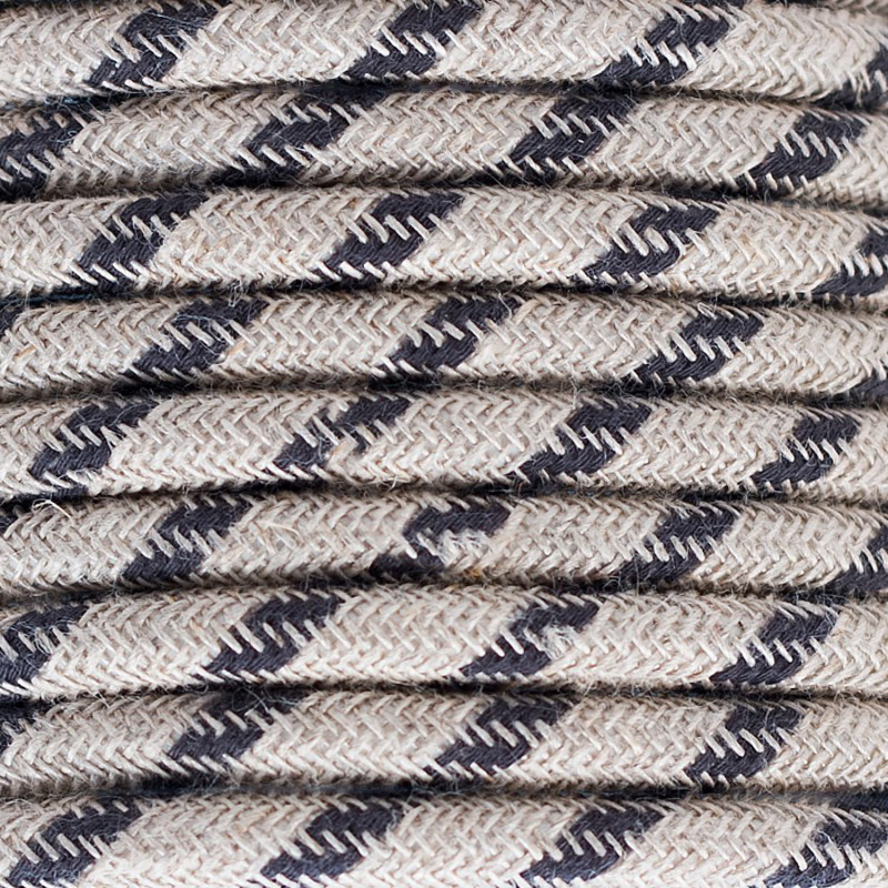 Cable textil decorativo a metros homologado color jaspeado antracita