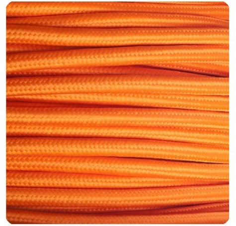 Cable textil decorativo a metros homologado de color naranja