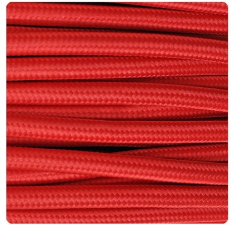 Cable textil decorativo a metros homologado de color rojo