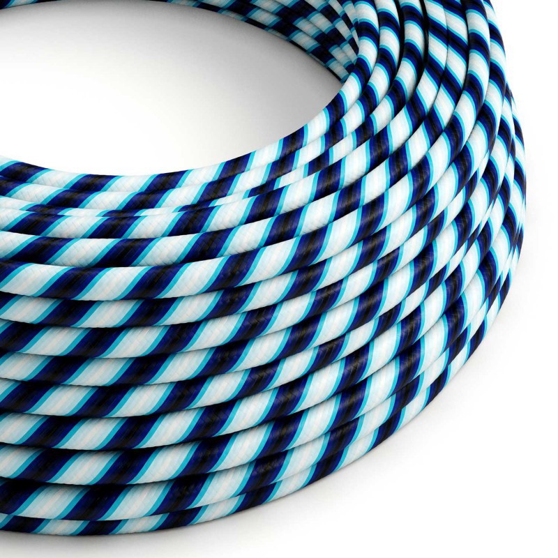Cable decorativo textil a metros homologado azul pantano ref. 299238