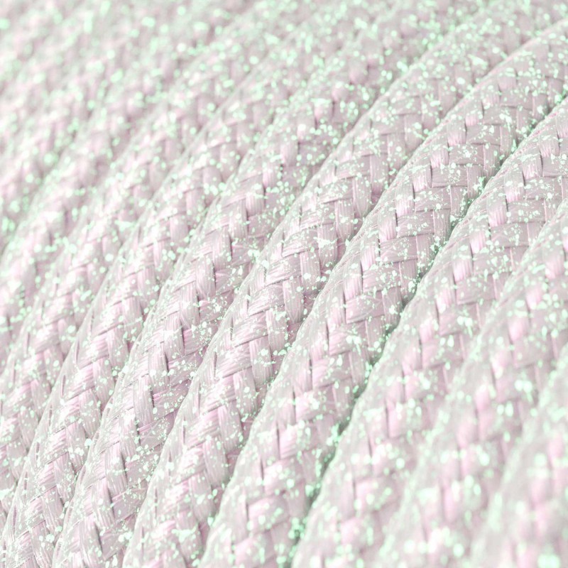 Cable decorativo textil a metros homologado blanco glitter ref. 285045
