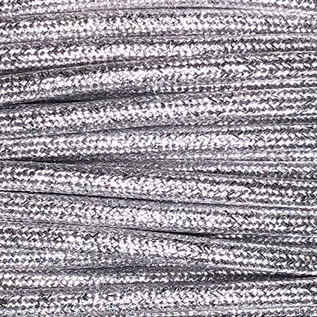 Cable decorativo textil a metros homologado plata brillo