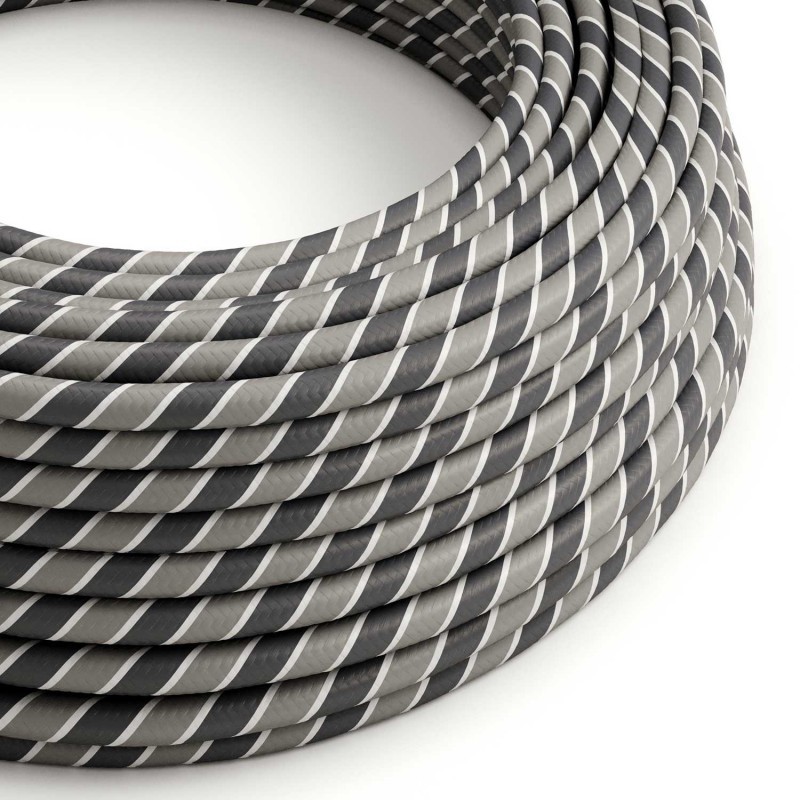 Cable decorativo textil a metros homologado multi gris ref. 299228