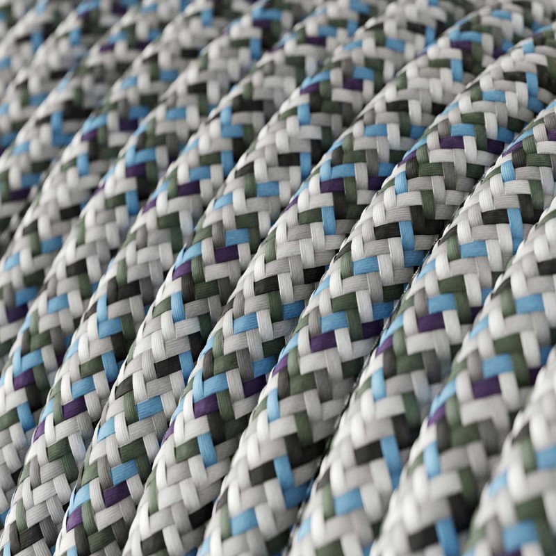 Cable decorativo textil a metros homologado pixel azul ref. 285047