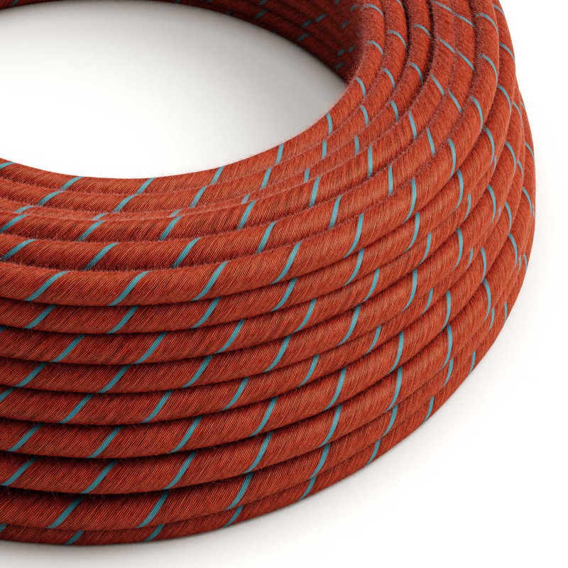 Cable decorativo textil a metros homologado terracota y azul ref. 299220