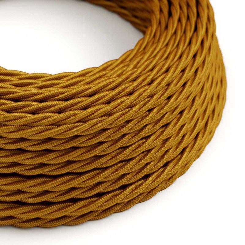 Cable decorativo textil trenzado acabado color dorado ref. 299079