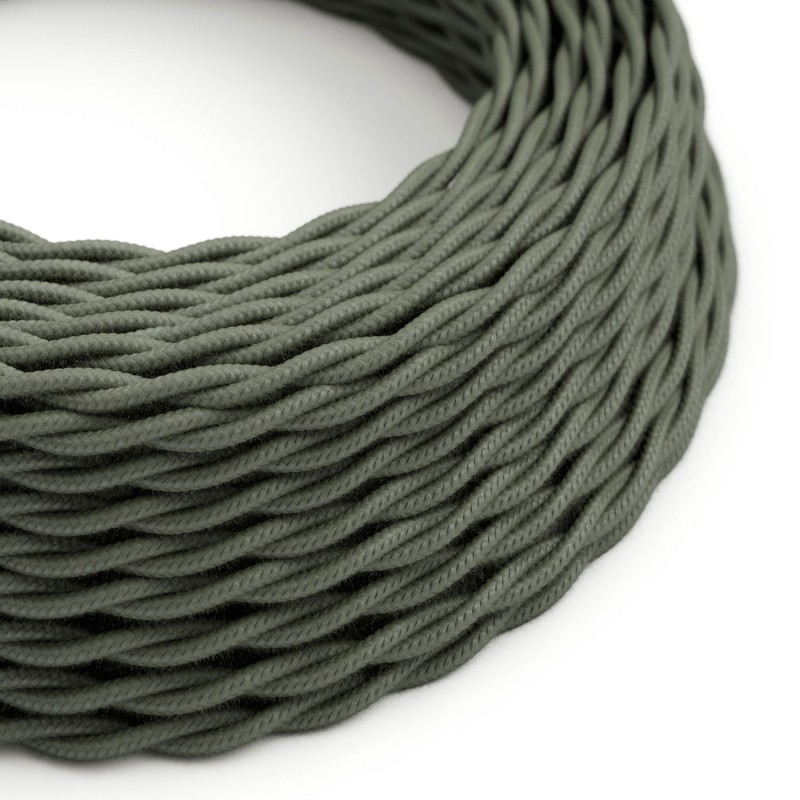 Cable decorativo textil trenzado acabado color verde ref. 298098