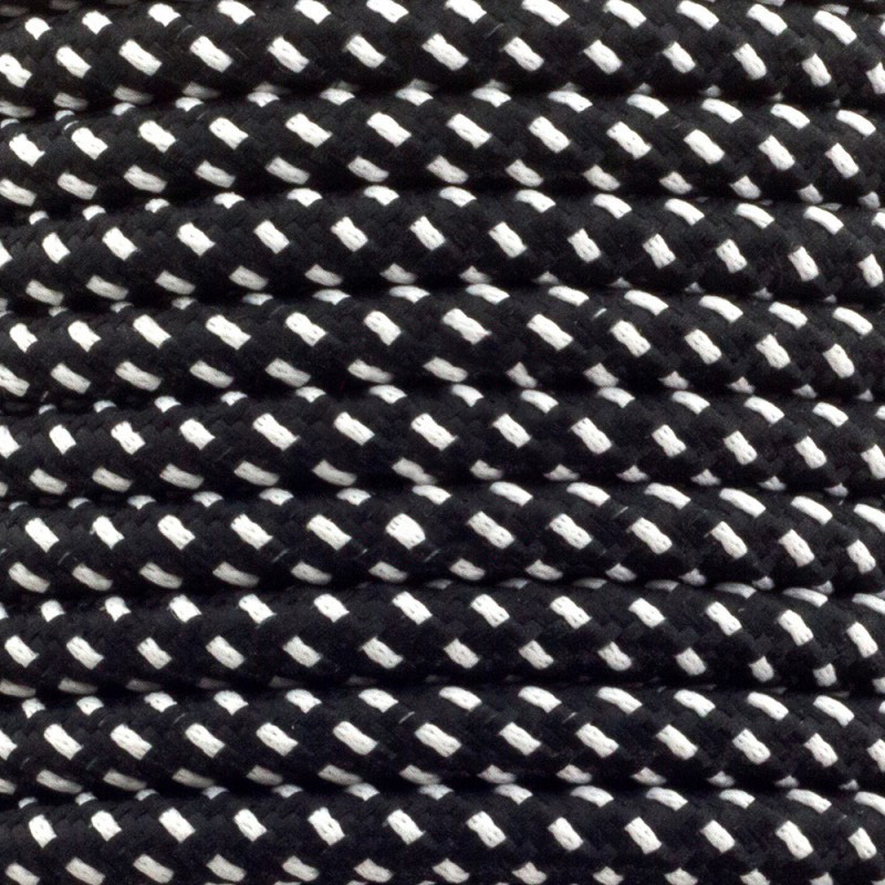 Cable textil decorativo a metros homologado color jaspeado negro