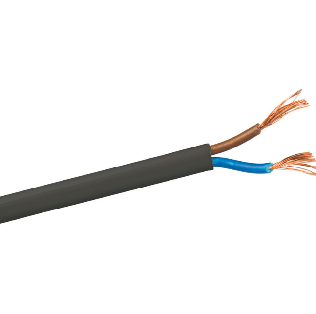 Cable manguera plano negro 2 x 0,50 mm2 PVC+PCV ref. 299270