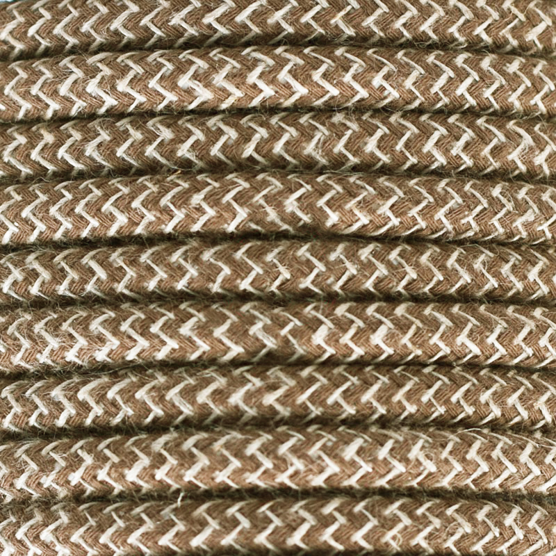 Cable textil decorativo a metros homologado color jaspeado marrón