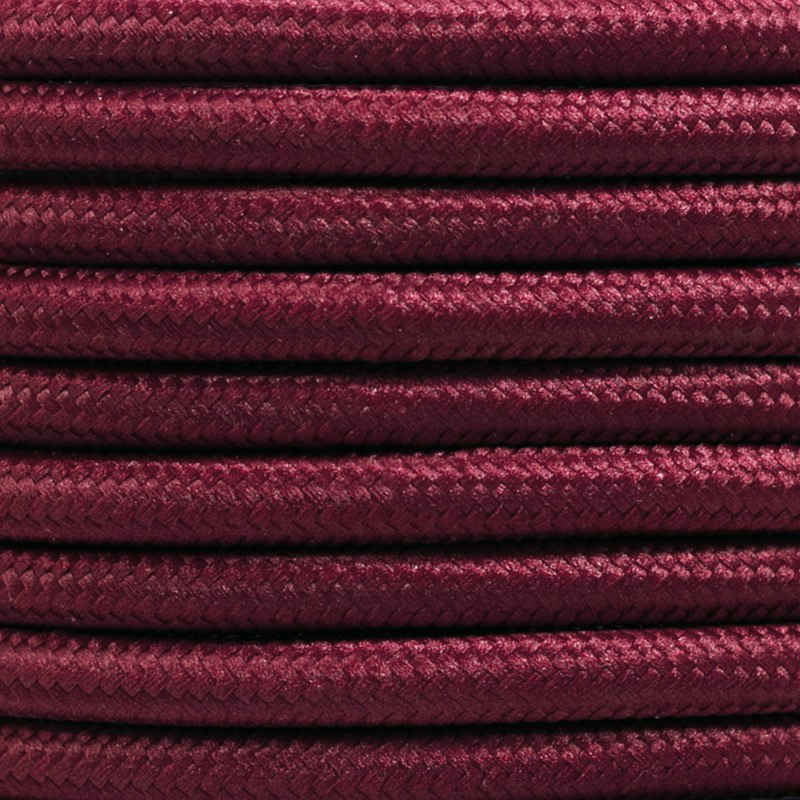 Cable textil decorativo a metros homologado de color burdeos