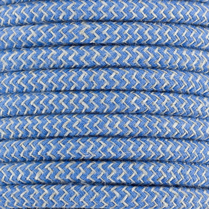 Cable textil decorativo a metros homologado color cielo bicolor