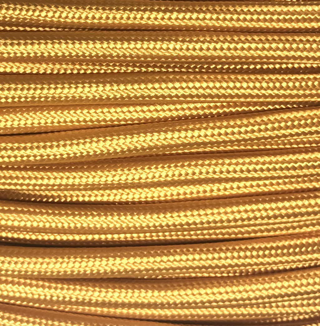 Cable textil decorativo a metros homologado de color ocre