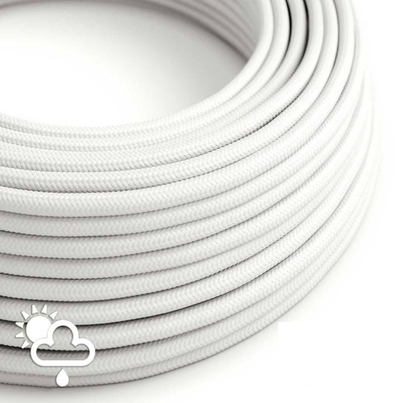 Cable textil decorativo para exteriores color blanco ref. 290030