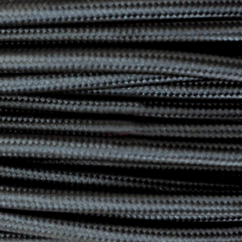 Cable textil decorativo a metros homologado de color negro