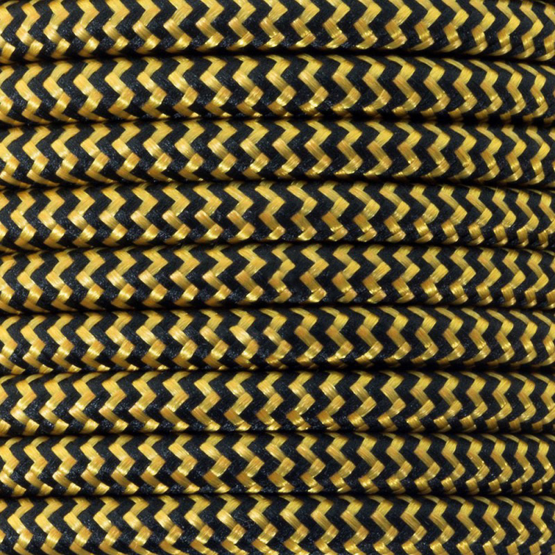 Cable textil decorativo a metros homologado color oro bicolor
