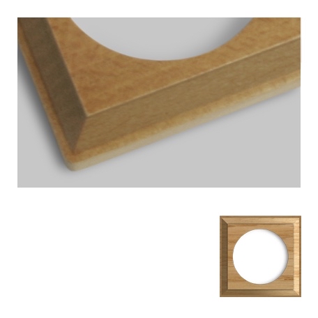 Marco cuadrado serie empotrar 1 mecanismo madera clara