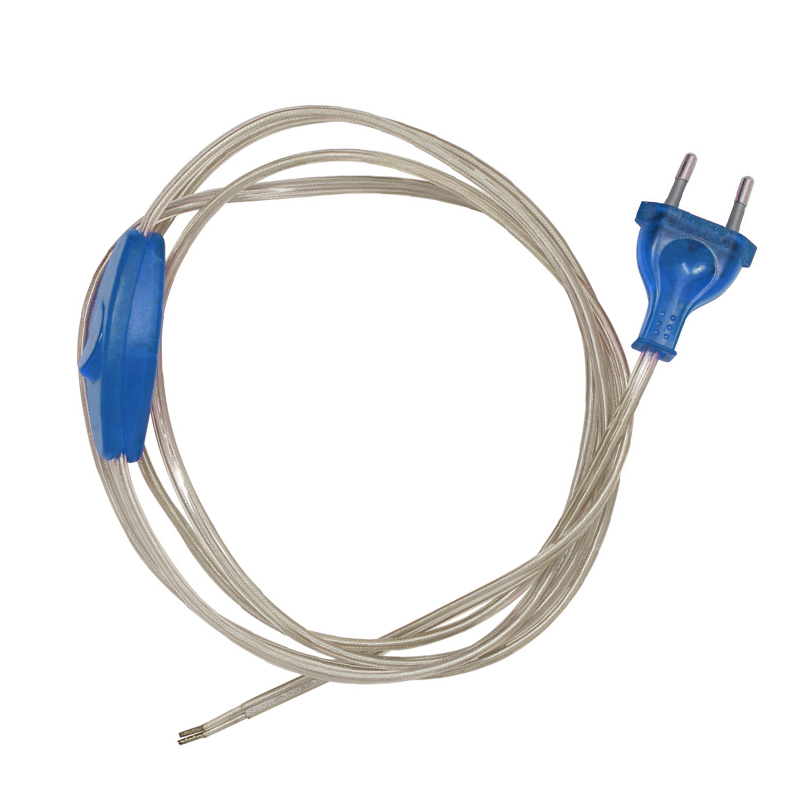 Conexión plástica 150cm interruptor y clavija azules ref. 299090
