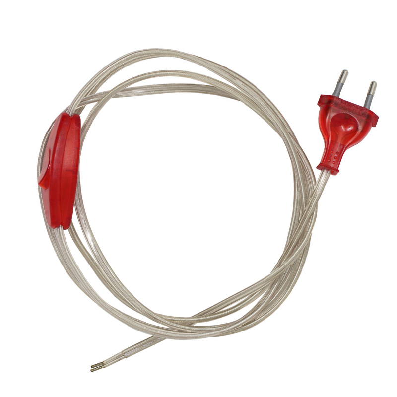 Conexión plástica 150cm interruptor y clavija rojas ref. 299092